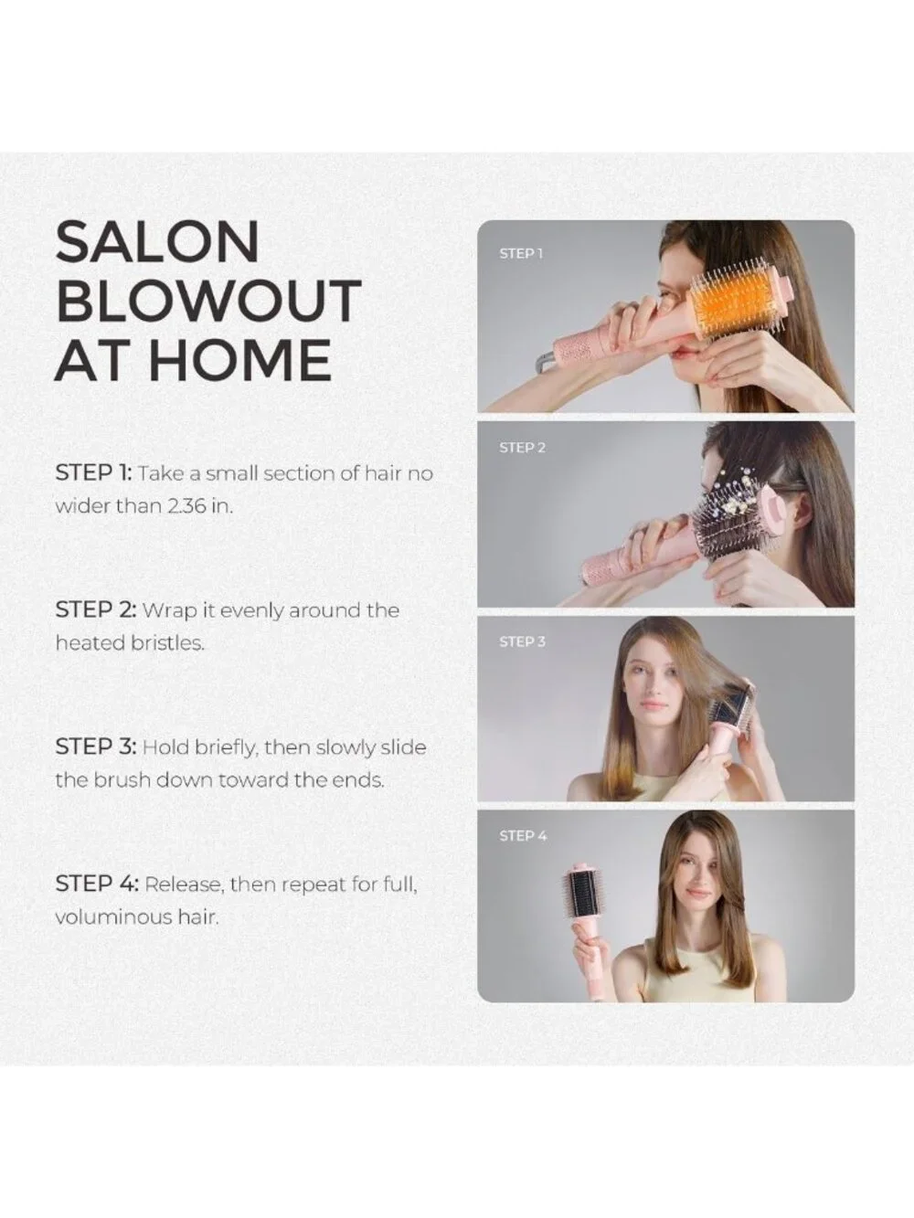 Lightweight 5-in-1 Ionic Blow Dryer Brush - Fast Drying, Adds Shine & Volume